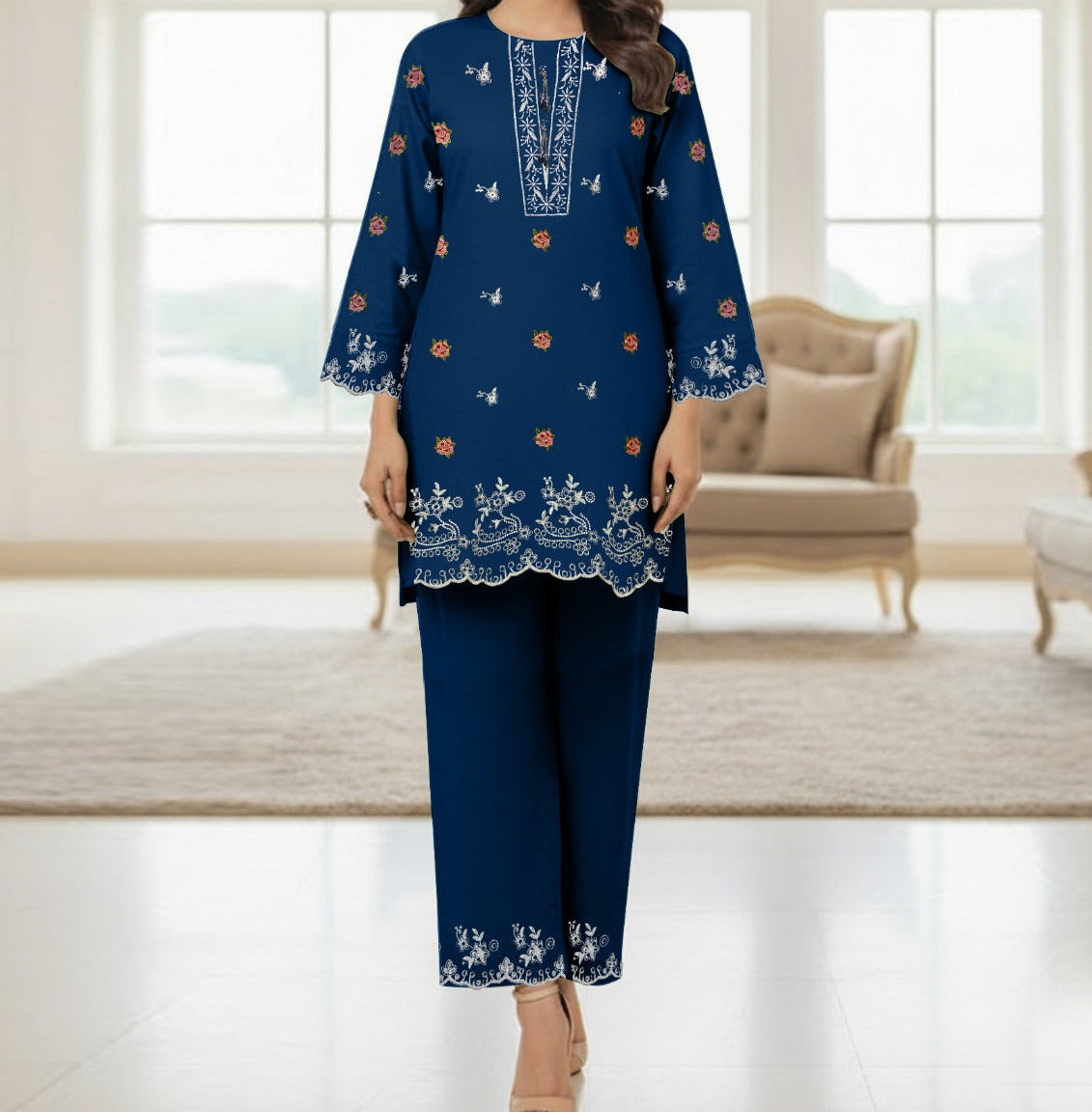 2-Piece Embroidered Suit