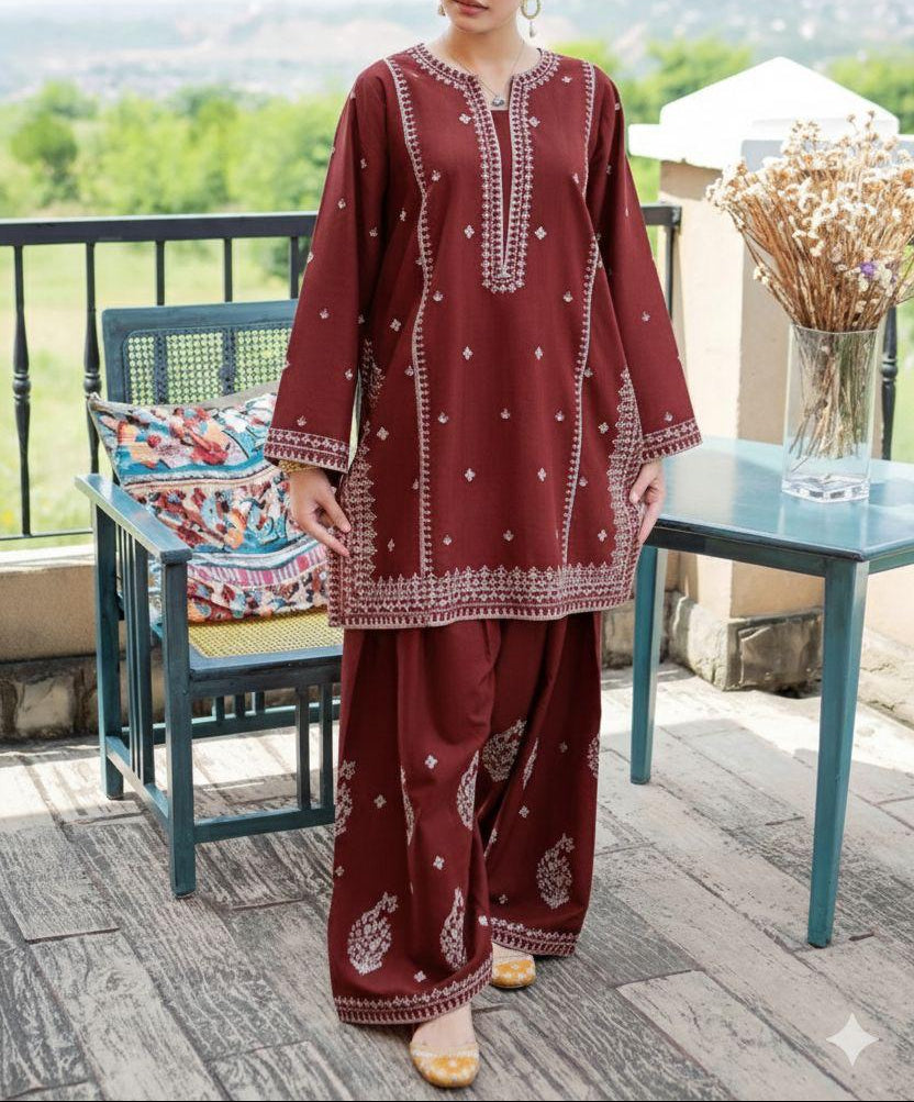 2-Piece Embroidered Suit