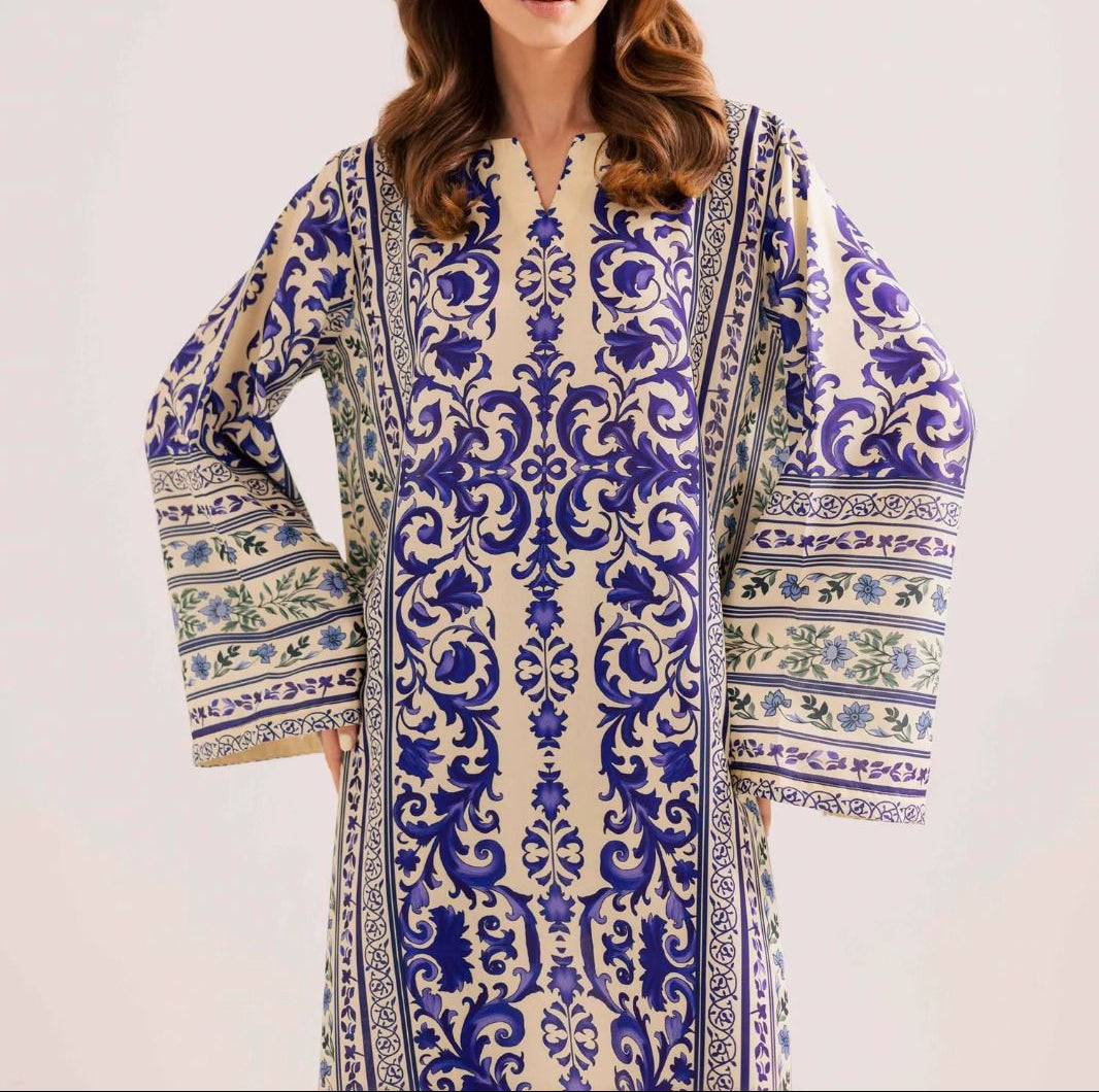2-Piece Long Printed Kaftan