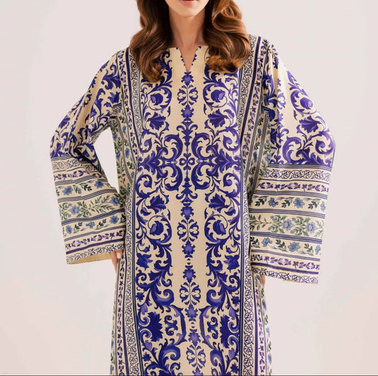 2-Piece Long Printed Kaftan
