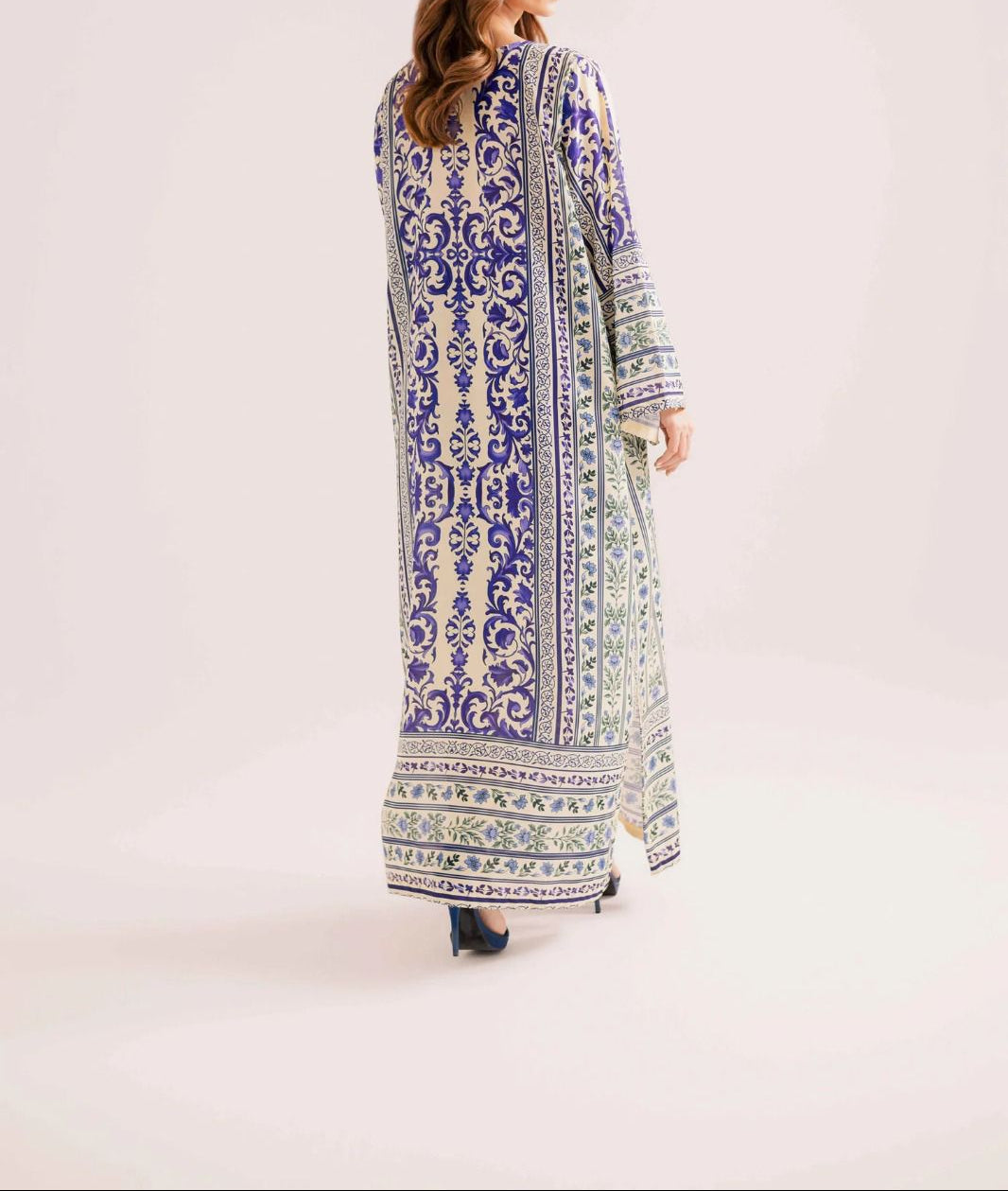 2-Piece Long Printed Kaftan