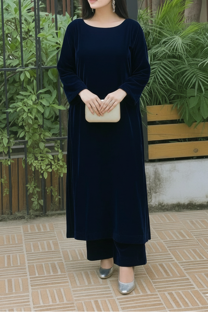 2-Piece Velvet Long