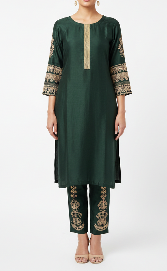 2PC Embroidered Suit