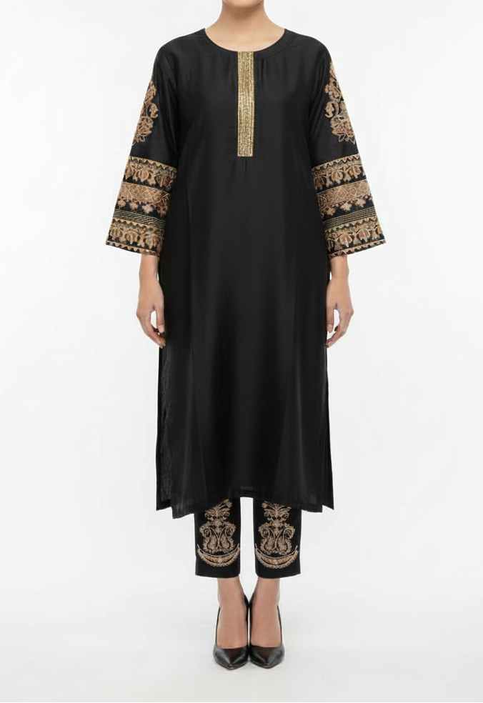 2PC Embroidered Suit