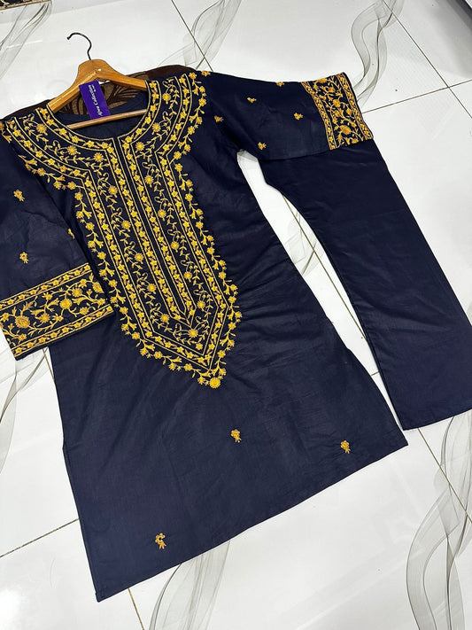 2Pc Embroidered Suit