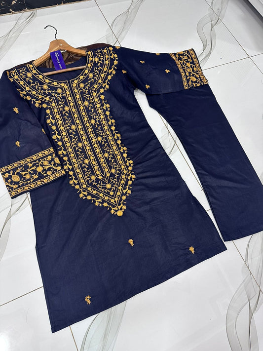 2Pc Embroidered Suit