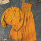 2 Pc Gazzer Romper Frock