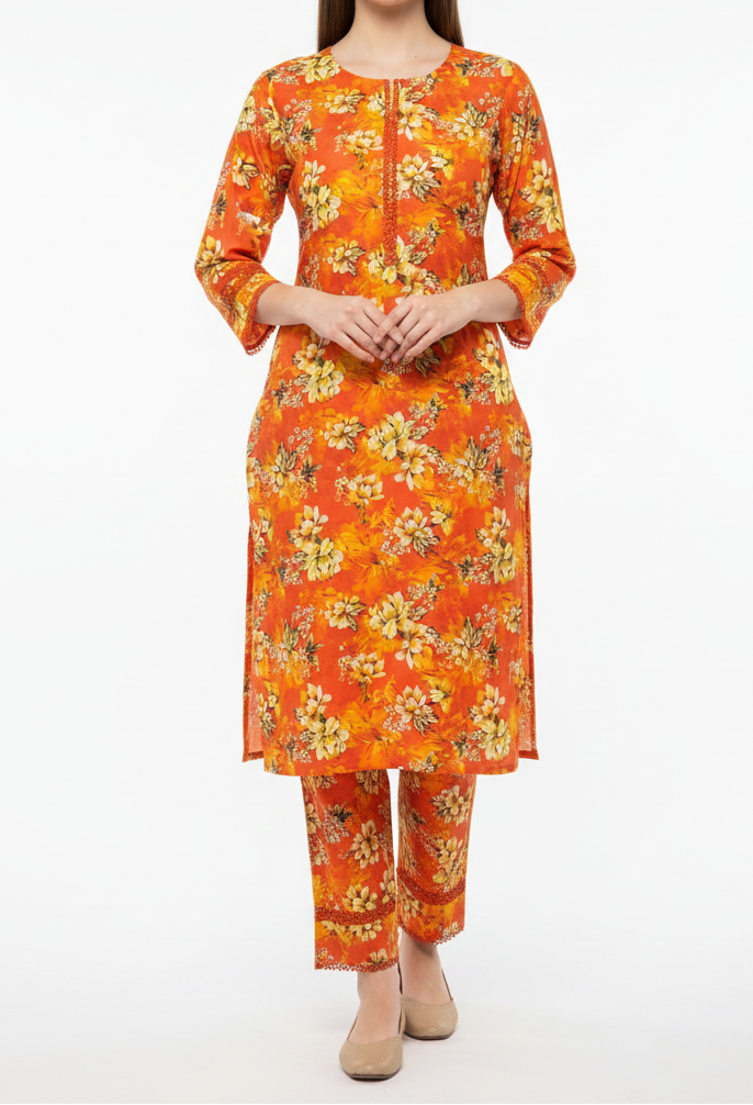 2Pc Printed Lawn Suit