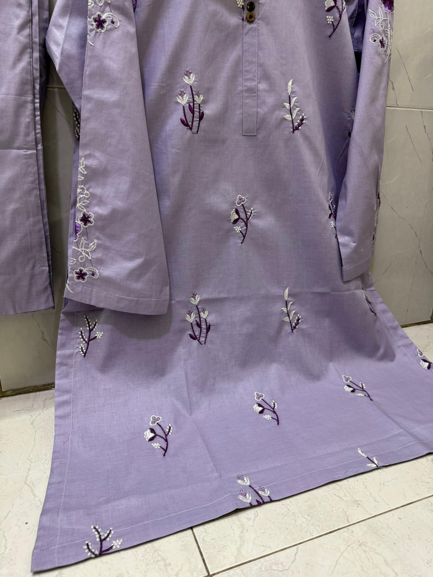 2Pcs Embroidered Suit