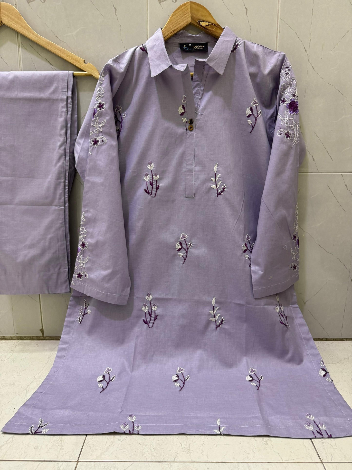 2Pcs Embroidered Suit