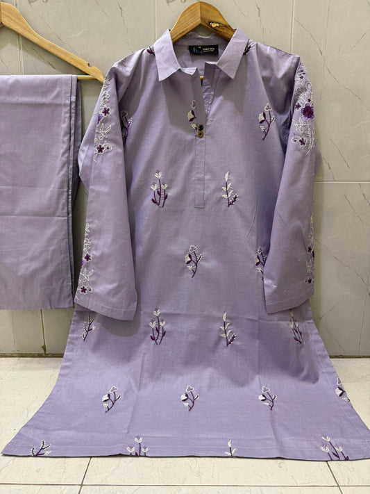 2Pcs Embroidered Suit