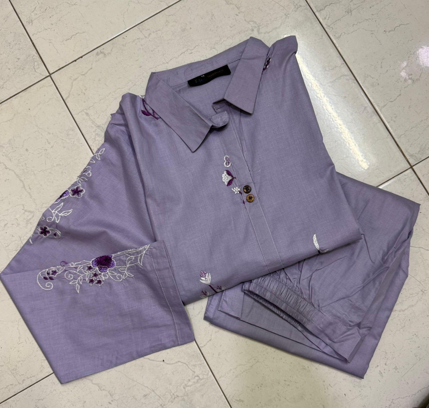 2Pcs Embroidered Suit