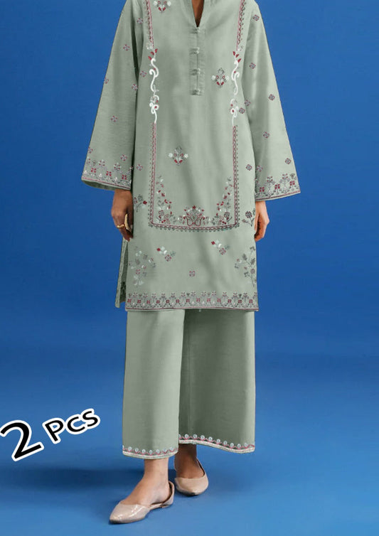 2Pcs Embroidered Suit
