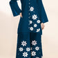2Pcs Flower Embroidered Suit