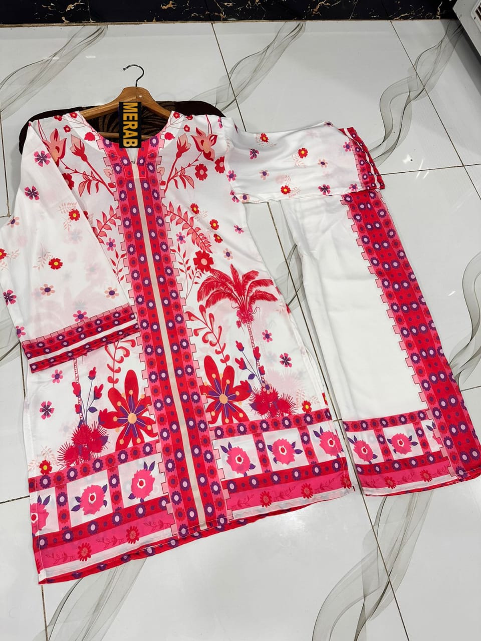 2 Pcs Lawn Co- Ord Set