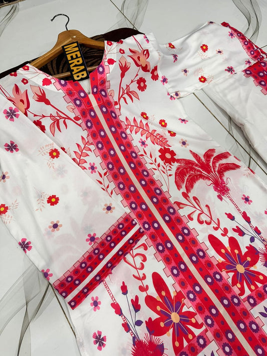 2 Pcs Lawn Co- Ord Set