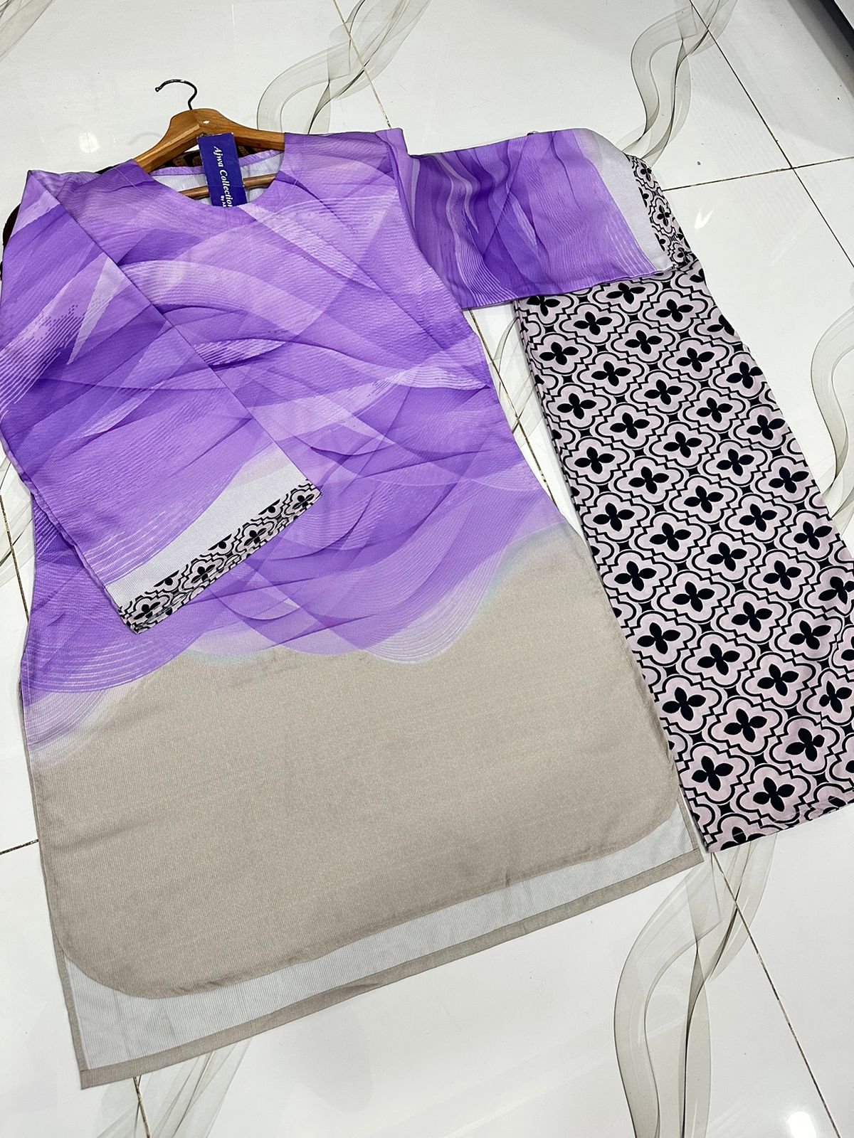 2Pcs Printed Suit