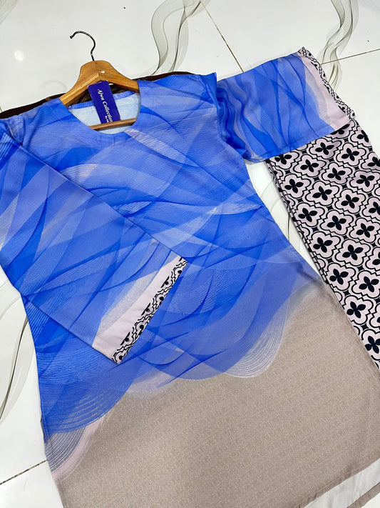 2Pcs Printed Suit