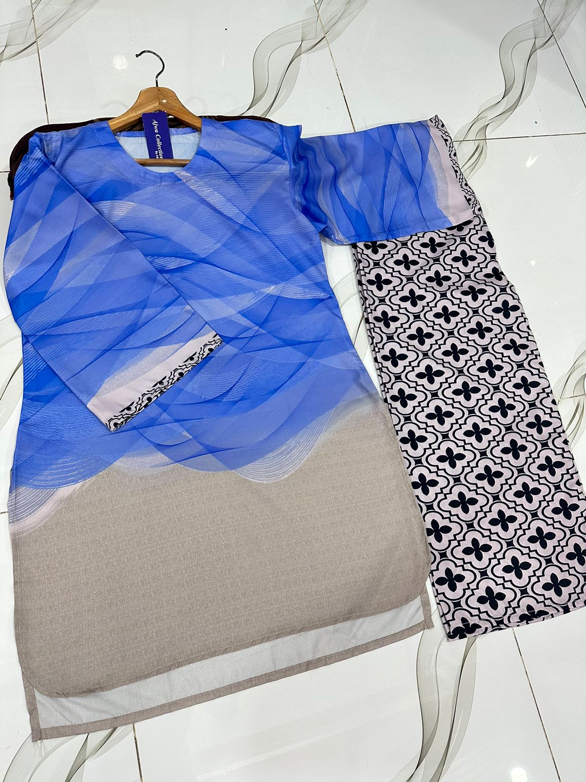 2Pcs Printed Suit