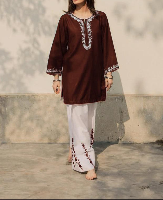 2 Piece Embroidered Suit