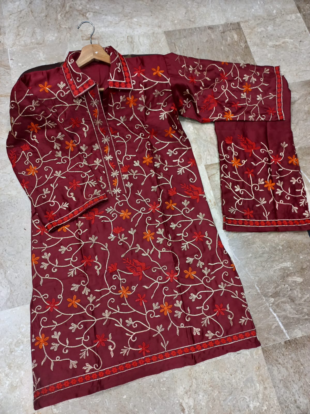 2Piece Multi Embroidered Suit