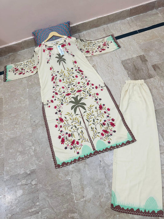 2Pcs Printed Suit