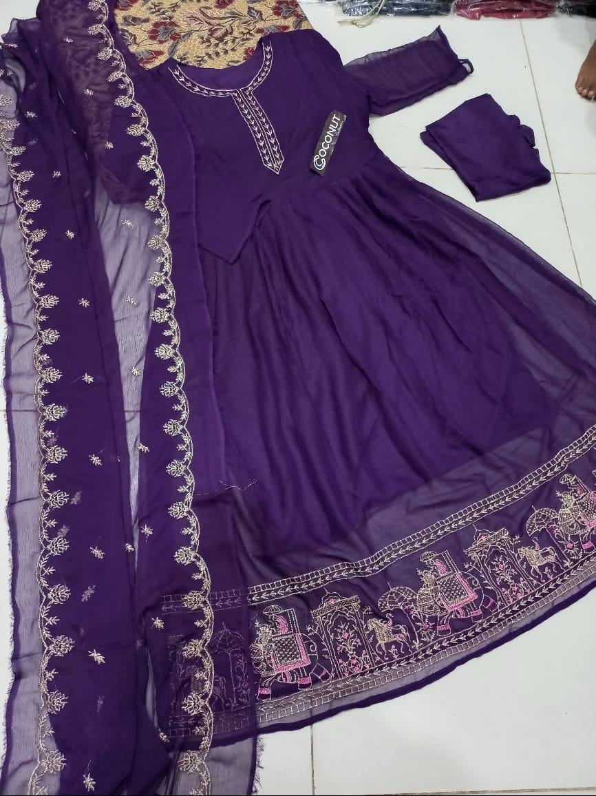 3-Piece Embroidered Maxi