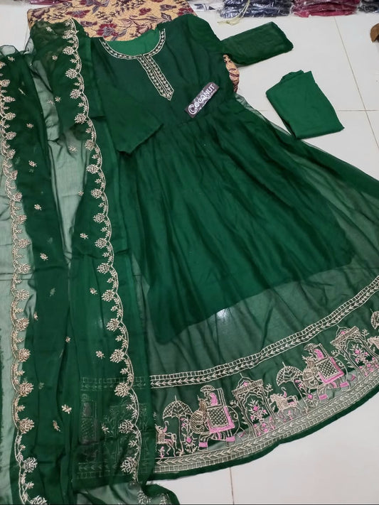 3-Piece Embroidered Maxi