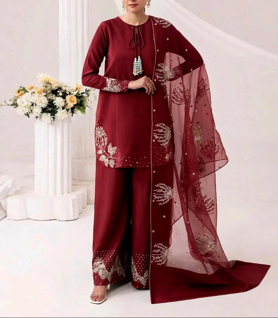 3-Piece Embroidered Suit