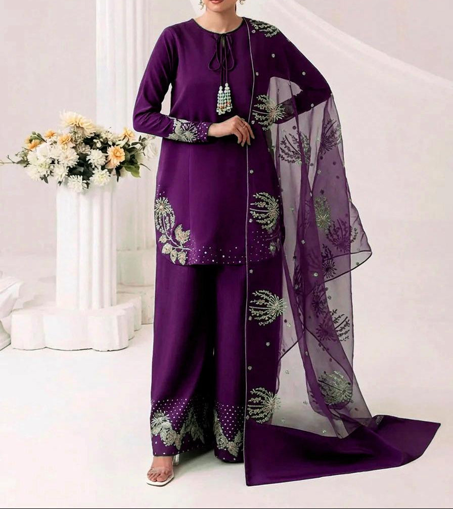 3-Piece Embroidered Suit