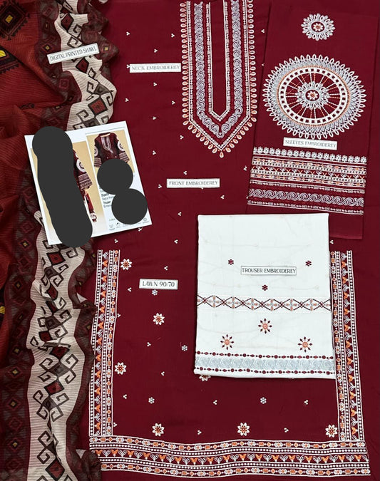 3-Piece Embroidered Suit