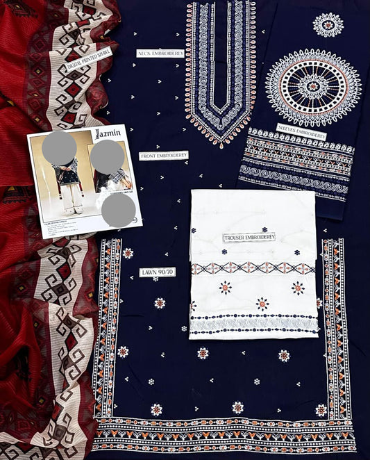 3-Piece Embroidered Suit