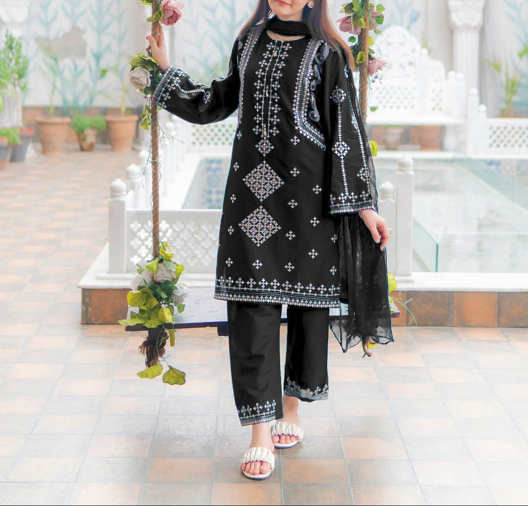 3-Piece Embroidered Suit