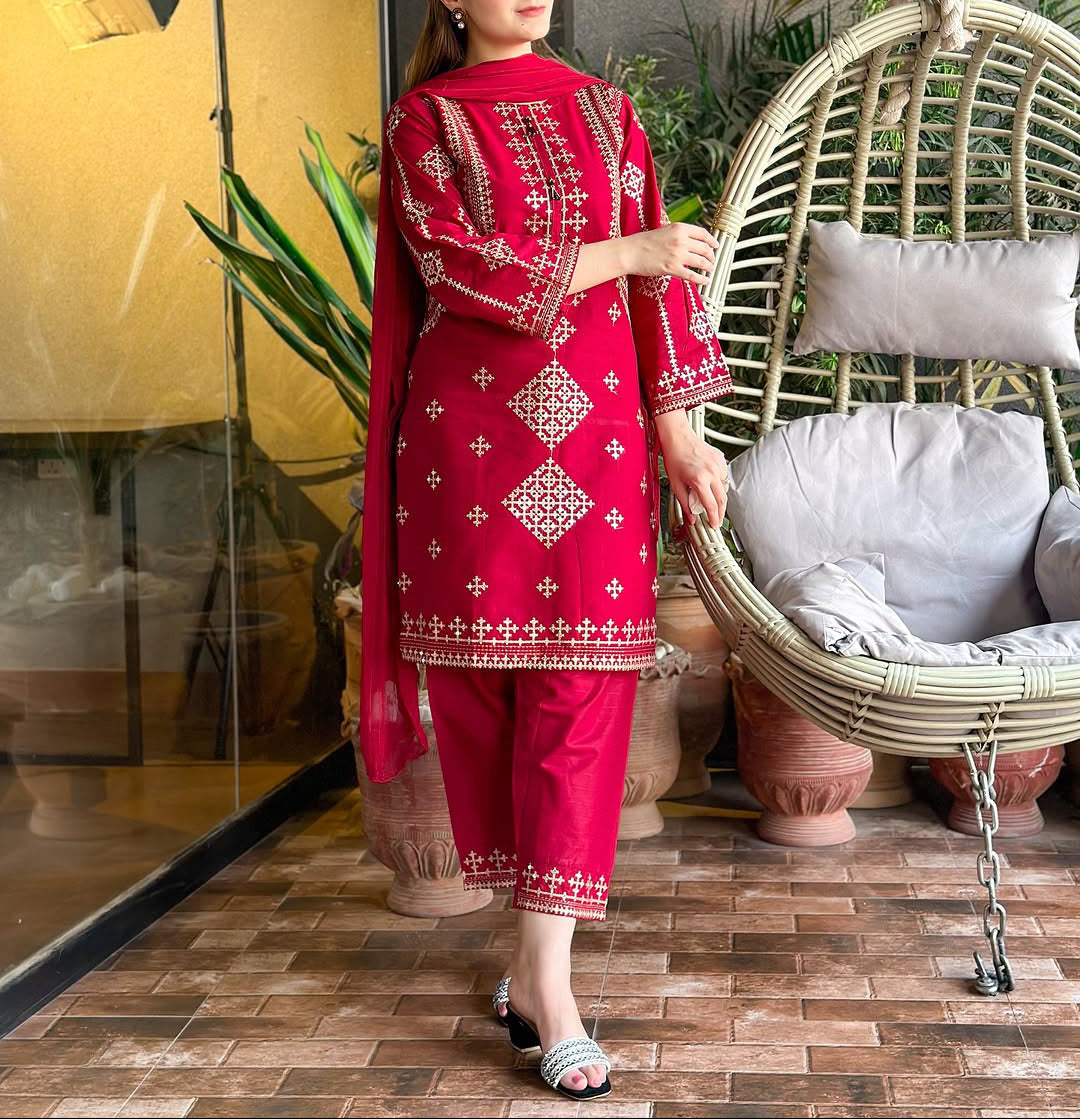 3-Piece Embroidered Suit