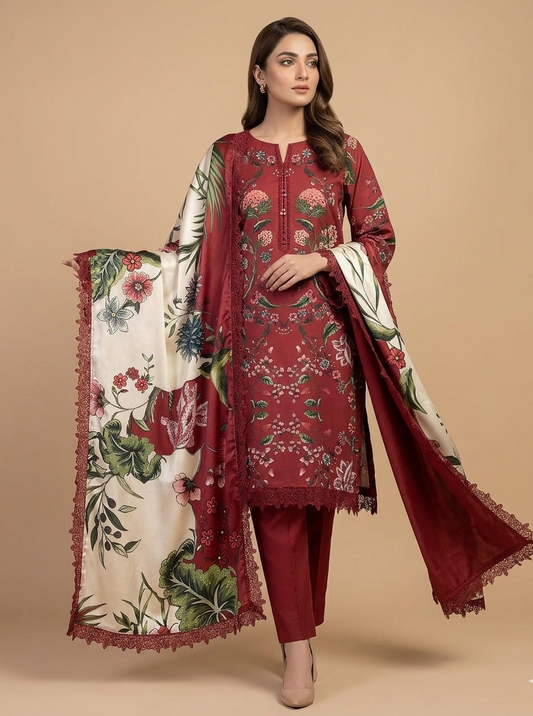 3-Piece Printed Suit