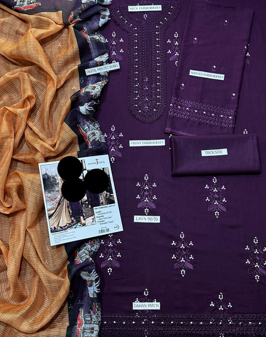 3-Piece Unstitched Suit