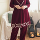 3-Piece Velvet Embroidered Suit