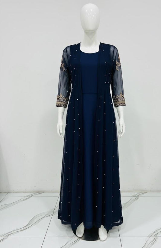 3-Piece Embroidered Pearl Maxi
