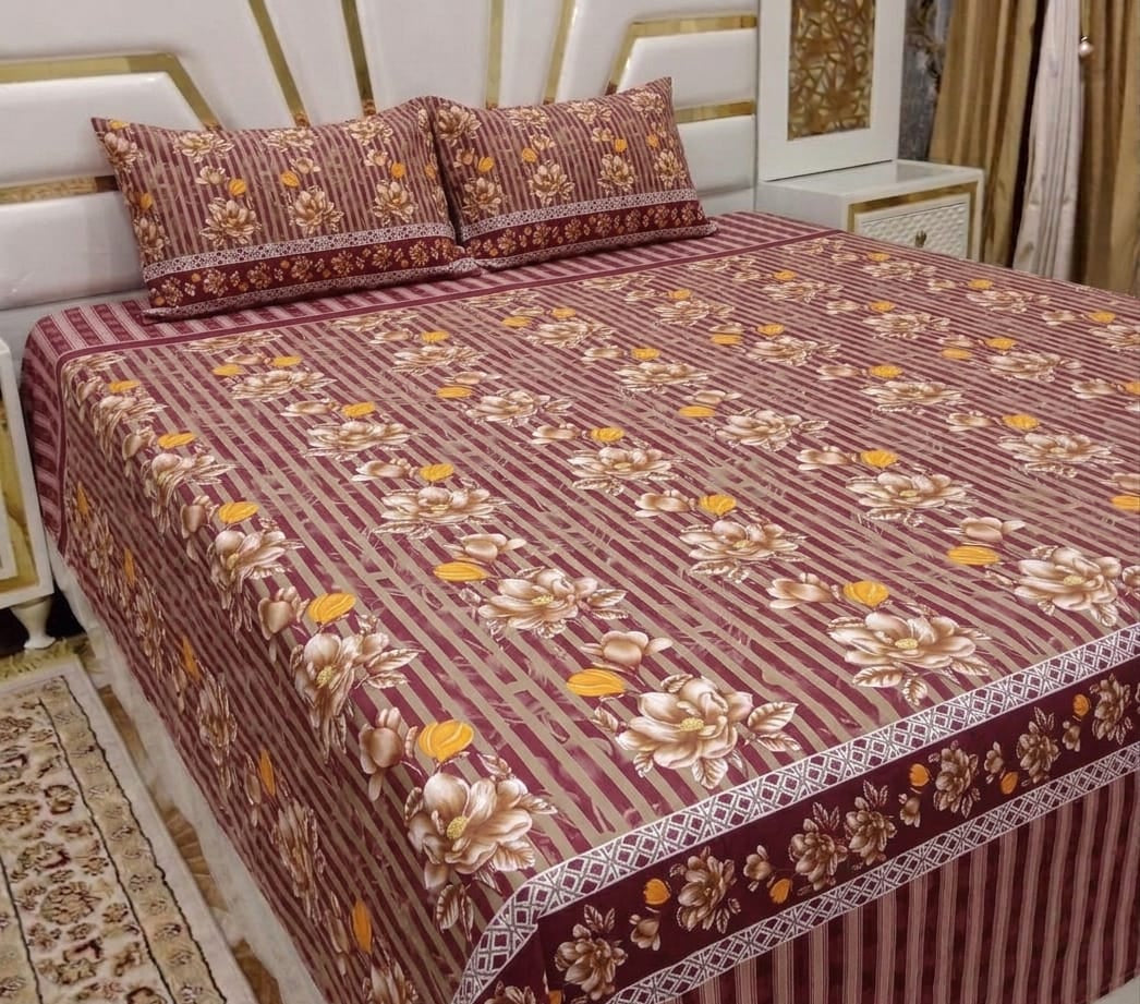 3D Cotton Satin Bedsheet