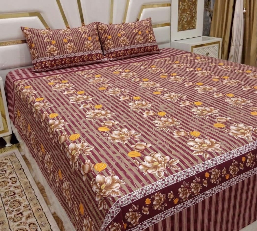 3D Cotton Satin Bedsheet
