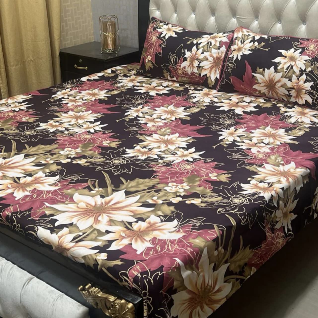 3D Cotton Satin Bedsheet