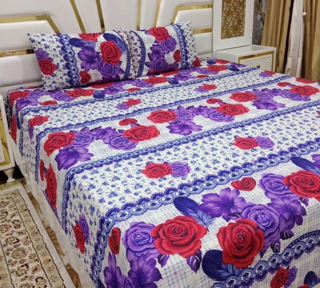 3D Cotton Satin Bedsheet