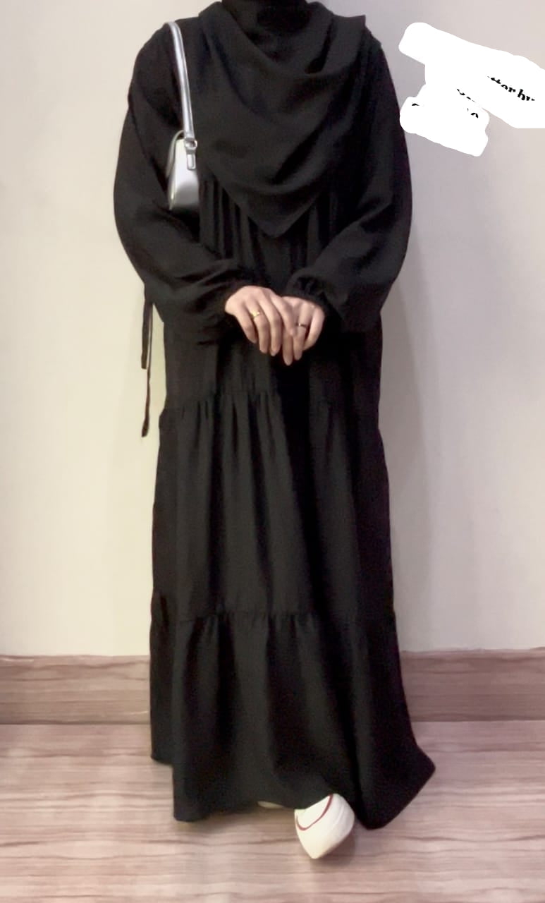 3 Frill Platted Abaya