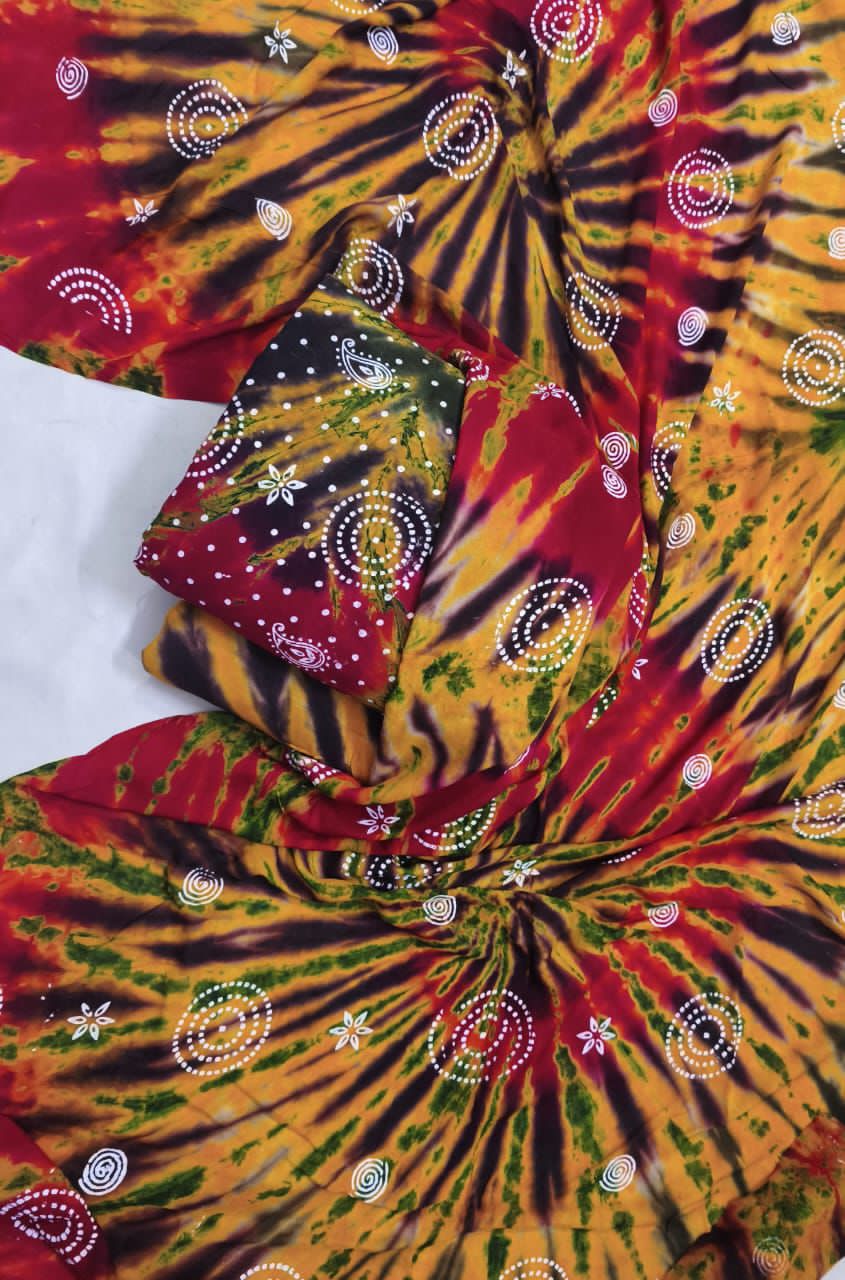 3Pcs Chundri Print Suit