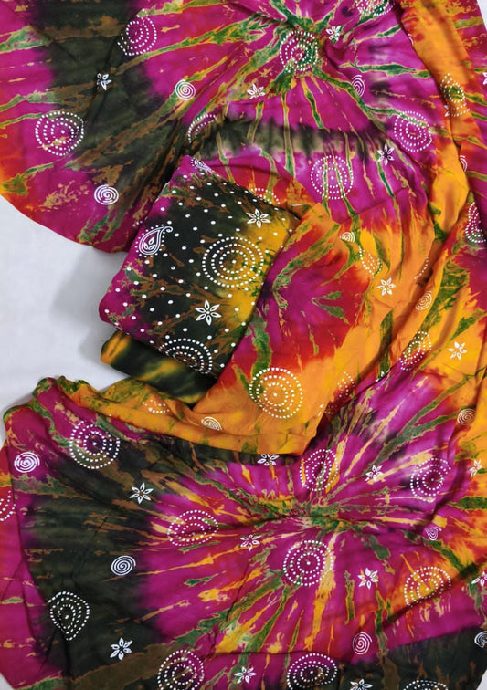 3Pcs Chundri Print Suit