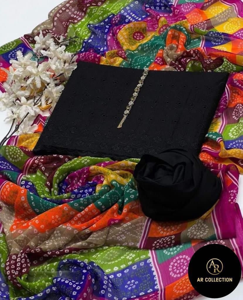 3Pcs Embroidered Suit