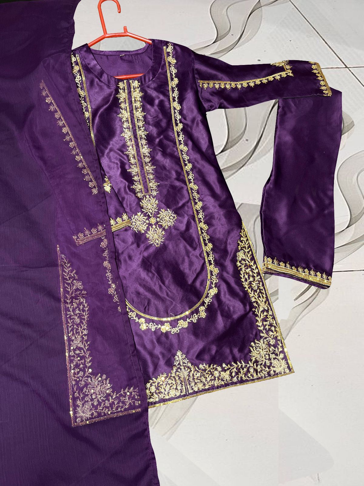 3Pcs Kids Embroidered Suit