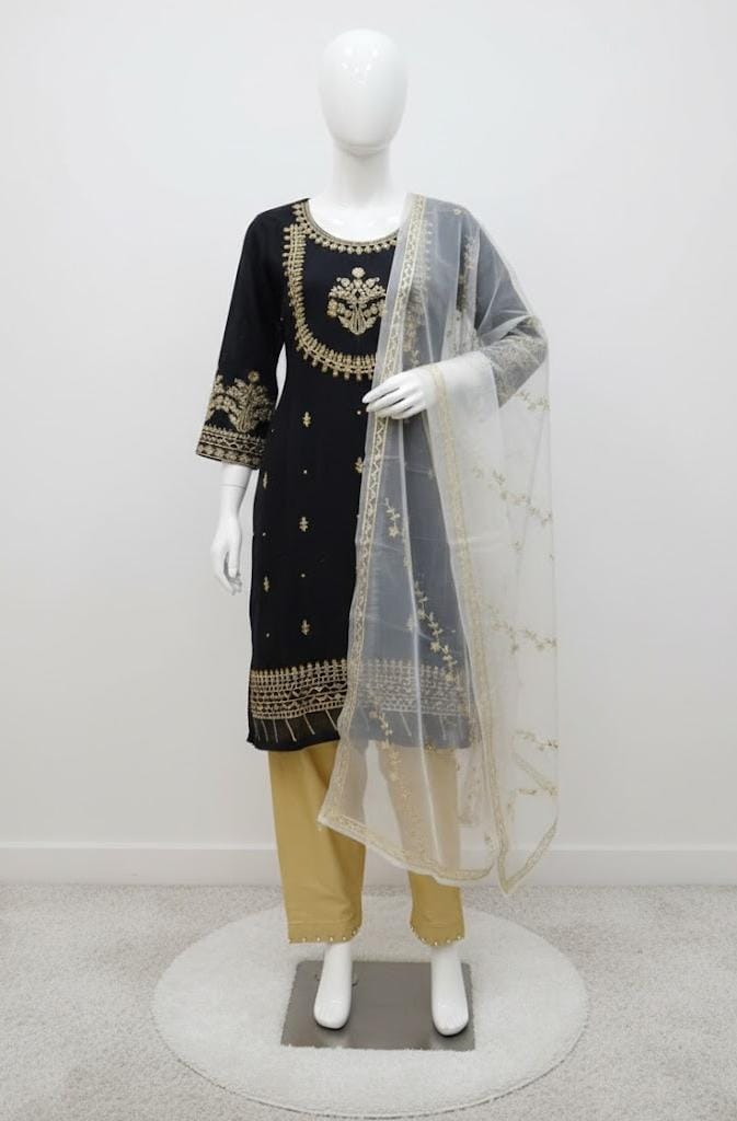 3Pcs Embroidered Shirt