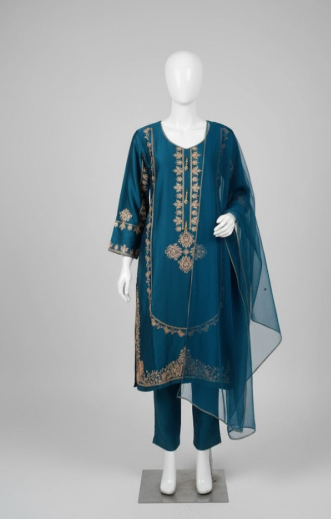 3Pcs Embroidered Suit