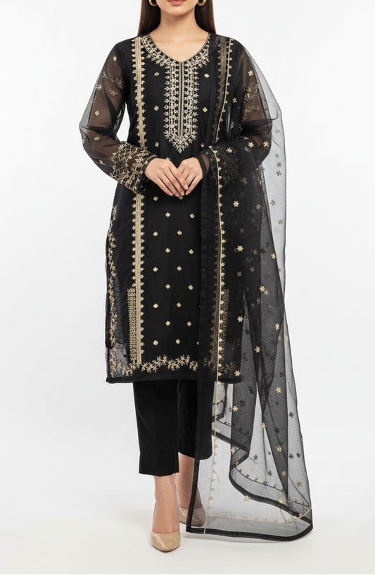 3Pcs Heavy Embroidered Suit